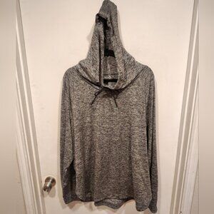 Athleta Heathered Gray Up Tempo Pullover Hoodie Athletic Sweatshirt 3X Workout